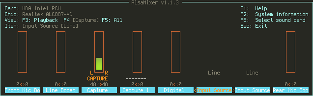 alsamixer capture